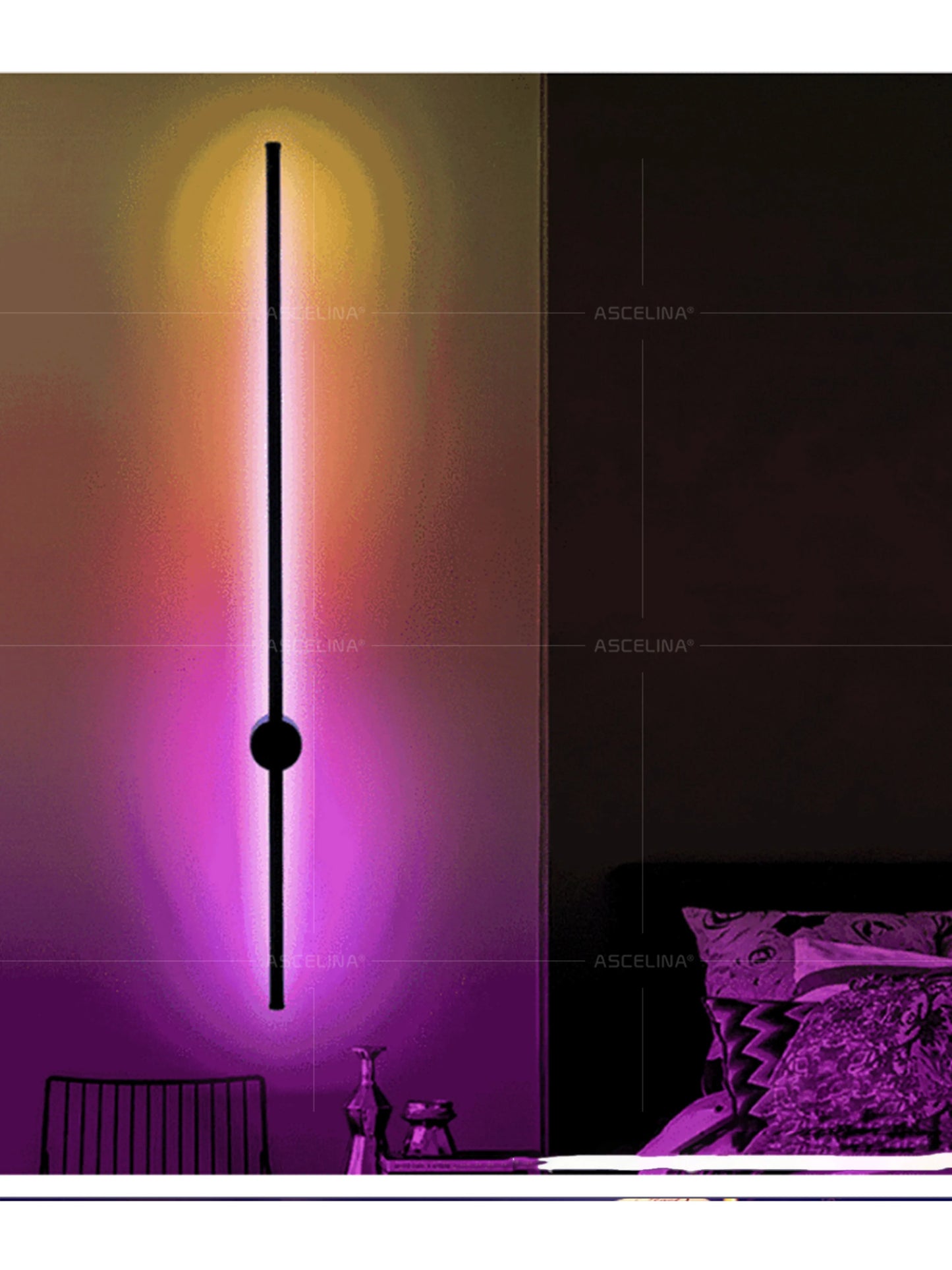Modern LED Wall Lamp RGB Colourful 60/80/100CM Rotatable For Bedroom Study Dining Room Living Room Bar Ambient Lighting Fixture