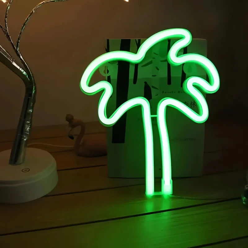 Neon lights for tung palm trees, USB or battery powered, room, birthday party, party, summer holiday party decoration