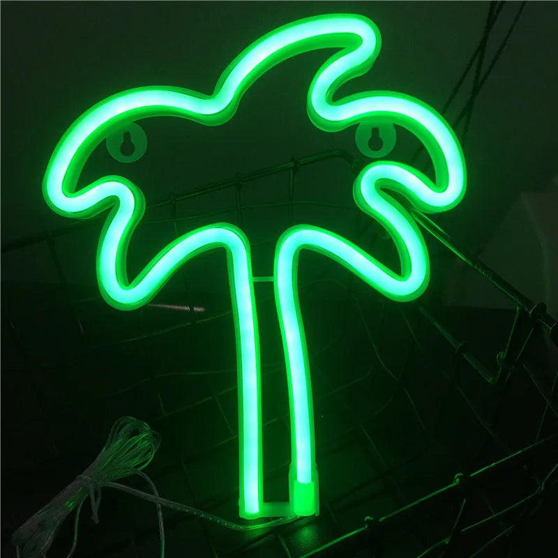 Neon lights for tung palm trees, USB or battery powered, room, birthday party, party, summer holiday party decoration