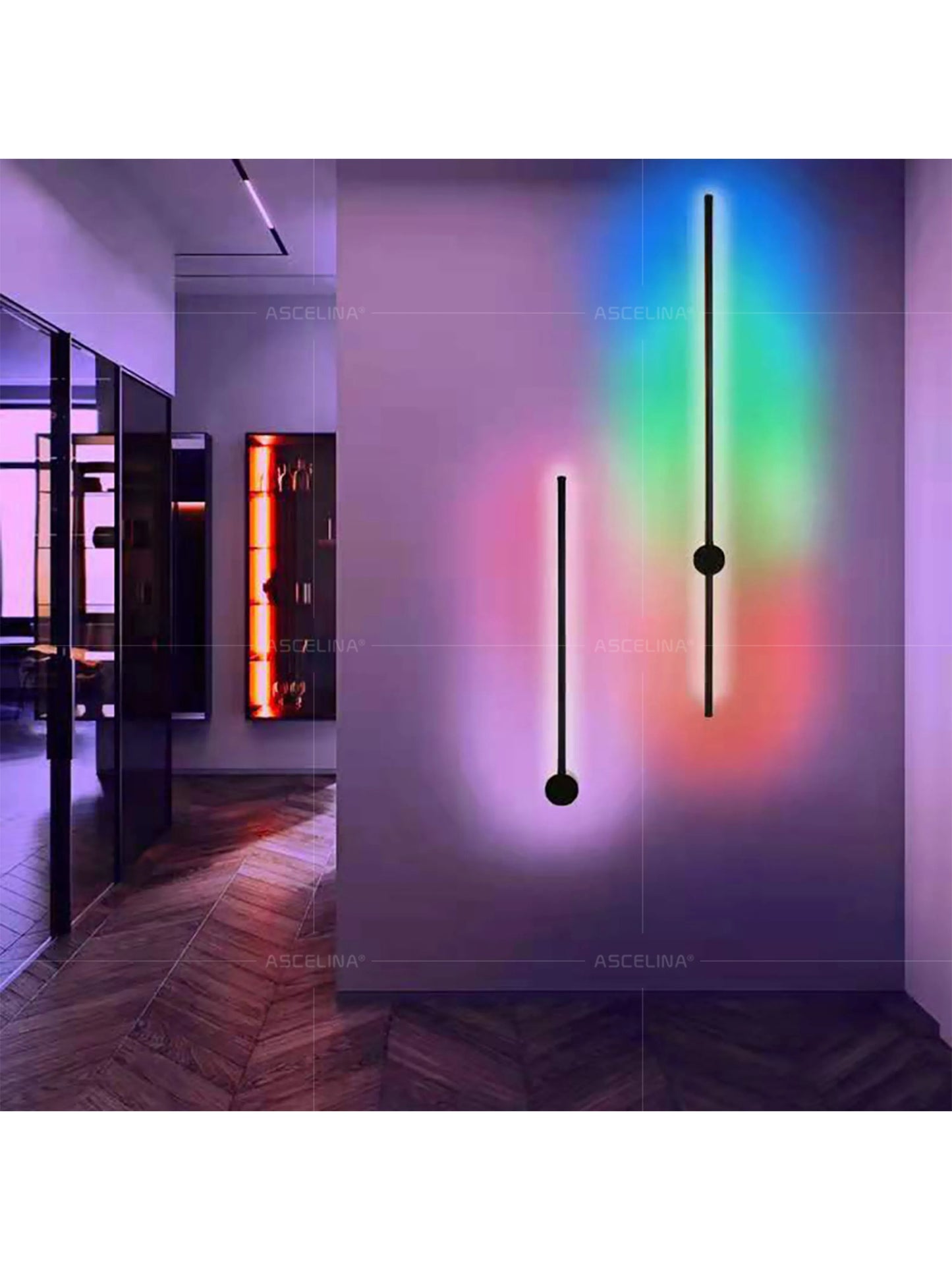 Modern LED Wall Lamp RGB Colourful 60/80/100CM Rotatable For Bedroom Study Dining Room Living Room Bar Ambient Lighting Fixture