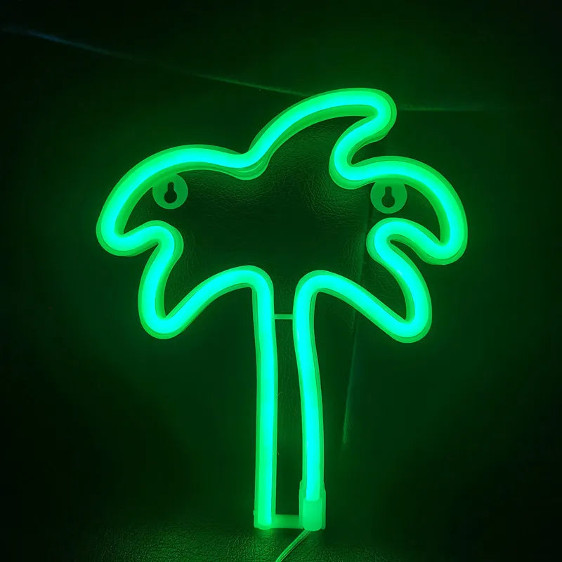 Neon lights for tung palm trees, USB or battery powered, room, birthday party, party, summer holiday party decoration