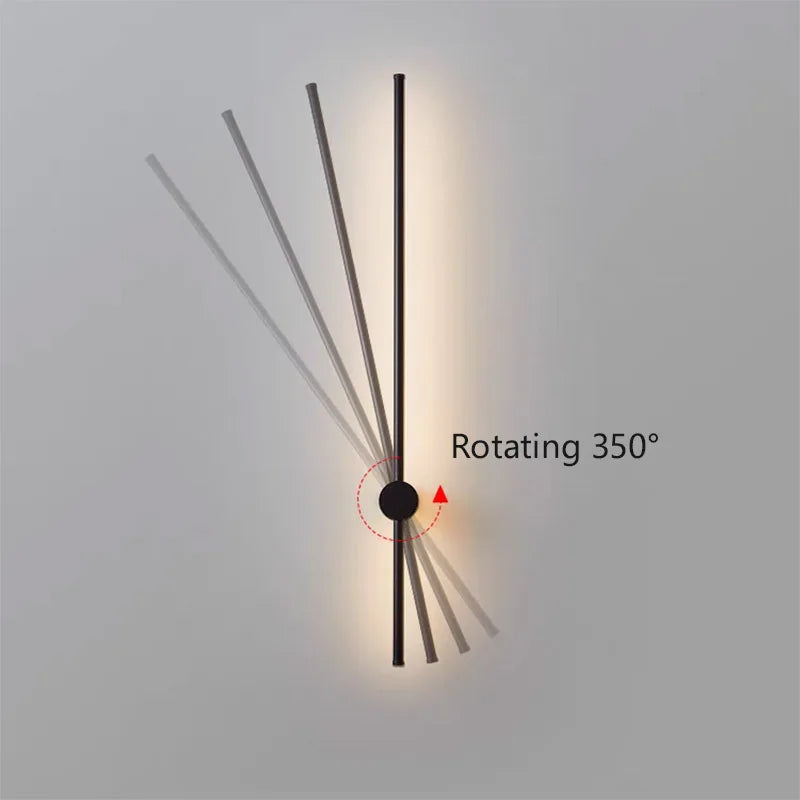 Modern LED Wall Lamp RGB Colourful 60/80/100CM Rotatable For Bedroom Study Dining Room Living Room Bar Ambient Lighting Fixture