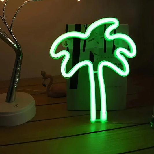 Neon lights for tung palm trees, USB or battery powered, room, birthday party, party, summer holiday party decoration