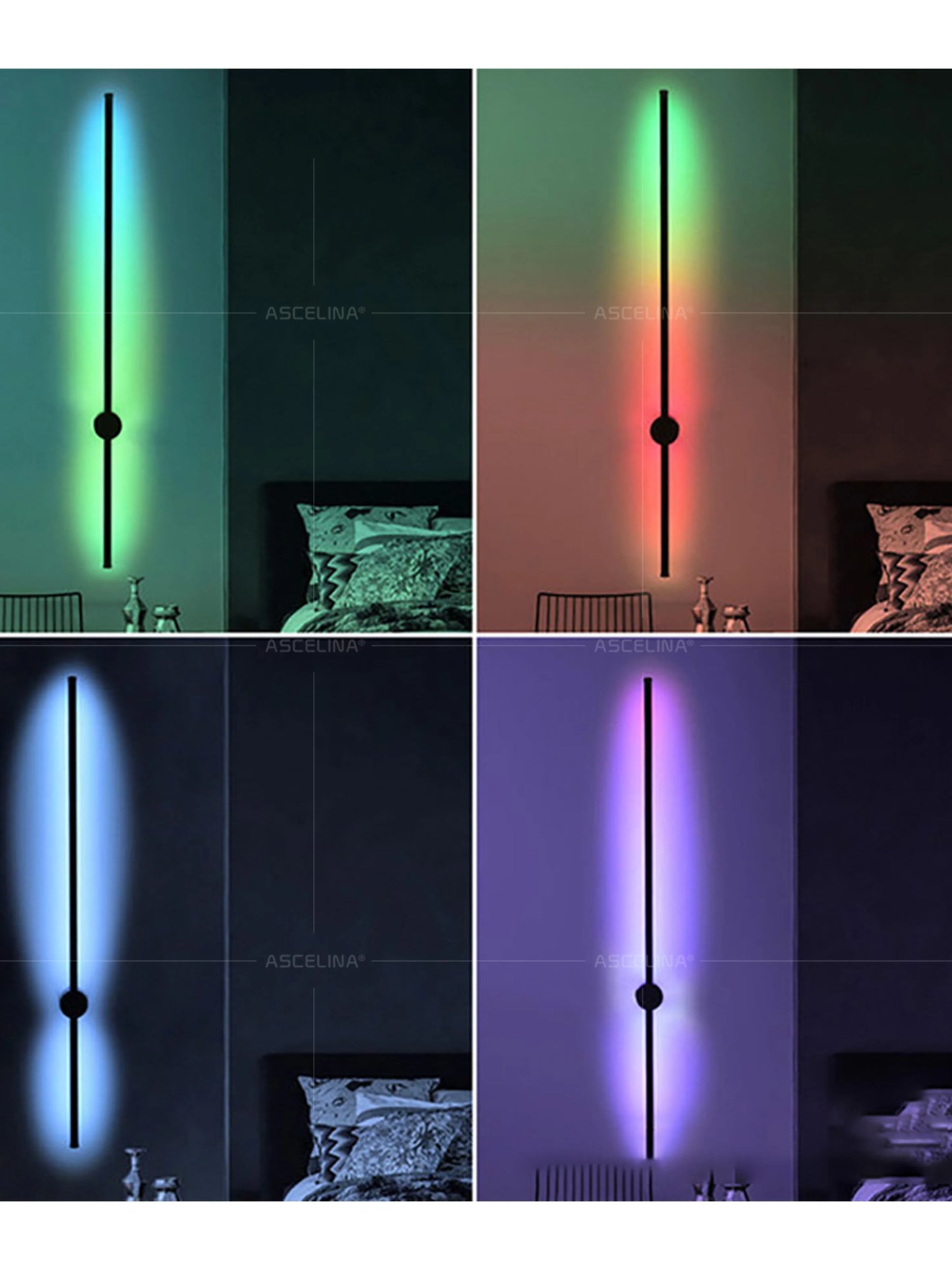 Modern LED Wall Lamp RGB Colourful 60/80/100CM Rotatable For Bedroom Study Dining Room Living Room Bar Ambient Lighting Fixture