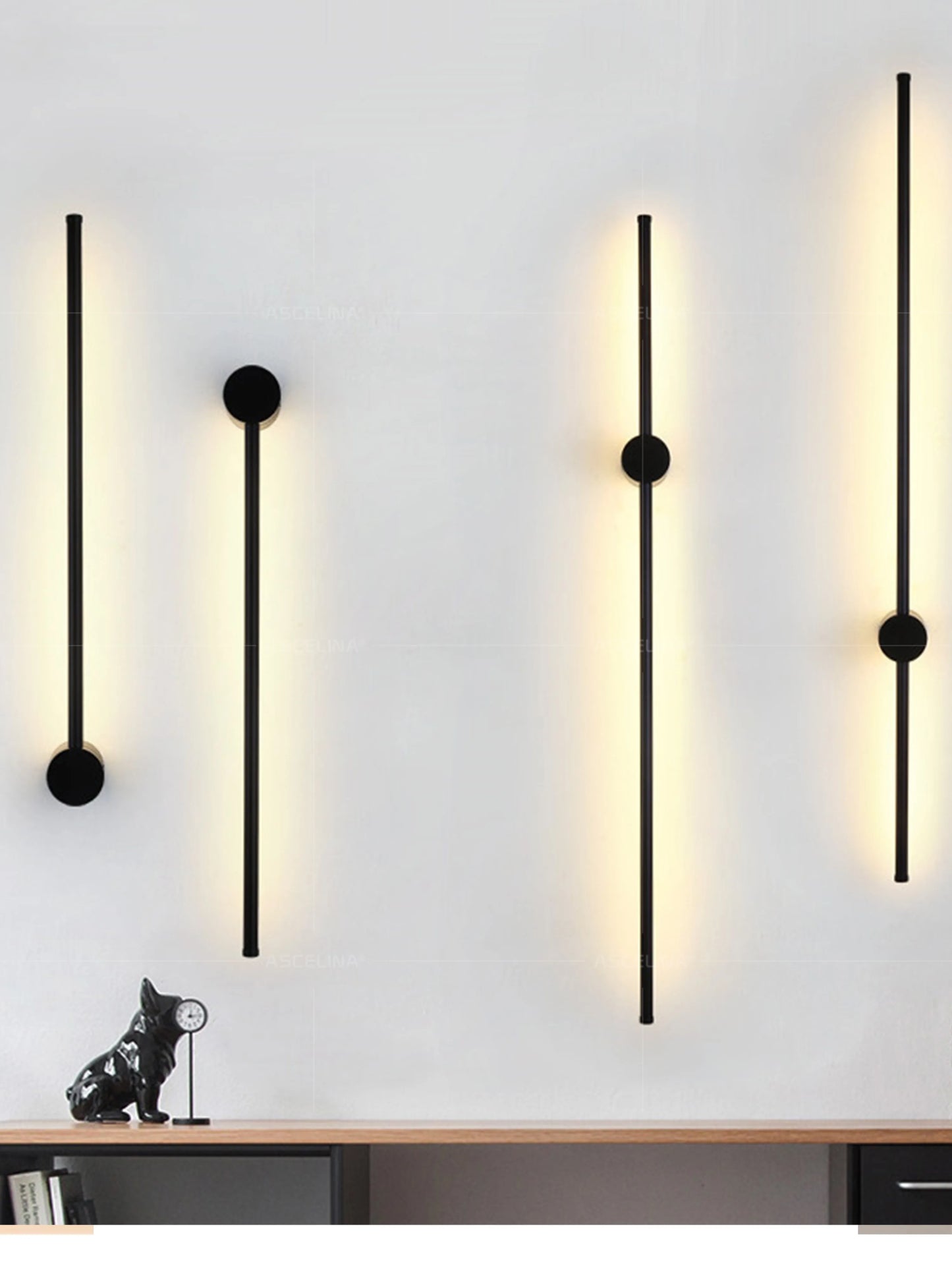 Modern LED Wall Lamp RGB Colourful 60/80/100CM Rotatable For Bedroom Study Dining Room Living Room Bar Ambient Lighting Fixture