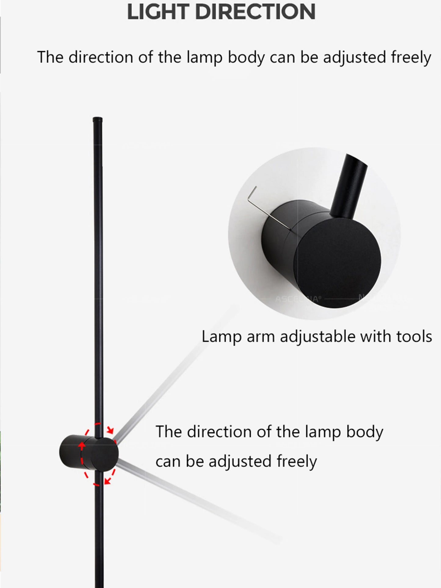 Modern LED Wall Lamp RGB Colourful 60/80/100CM Rotatable For Bedroom Study Dining Room Living Room Bar Ambient Lighting Fixture