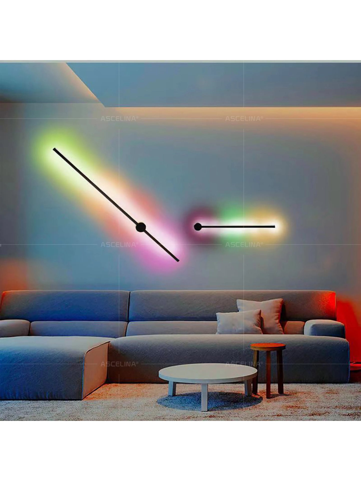 Modern LED Wall Lamp RGB Colourful 60/80/100CM Rotatable For Bedroom Study Dining Room Living Room Bar Ambient Lighting Fixture